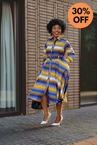 Julia Blue And Yellow Dress Apparel & Accessories
