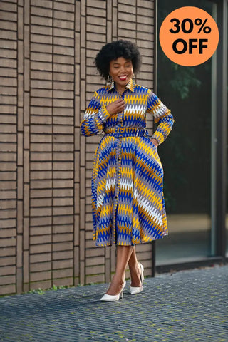 Julia Blue And Yellow Dress Apparel & Accessories