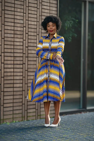 Julia Blue And Yellow Dress Apparel & Accessories