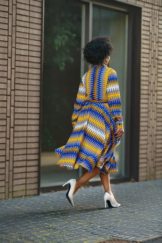 Julia Blue And Yellow Dress Apparel & Accessories