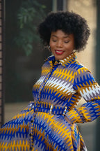 Julia Blue And Yellow Dress Apparel & Accessories