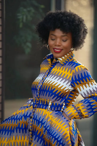 Julia Blue And Yellow Dress Apparel & Accessories