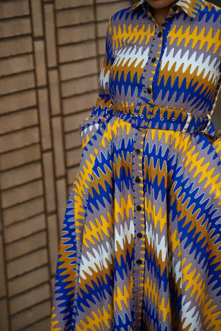 Julia Blue And Yellow Dress Apparel & Accessories