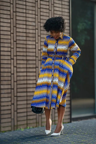 Julia Blue And Yellow Dress Apparel & Accessories