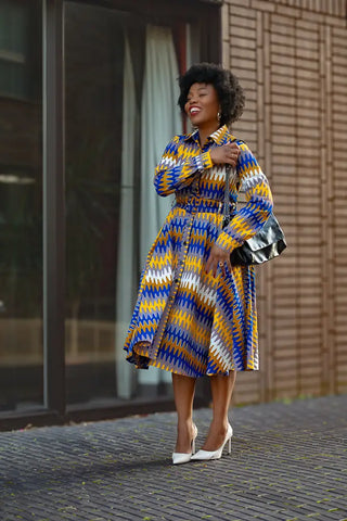 Julia Blue And Yellow Dress Apparel & Accessories