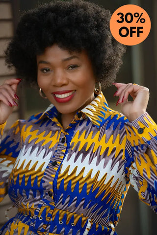 Julia Blue And Yellow Dress Apparel & Accessories