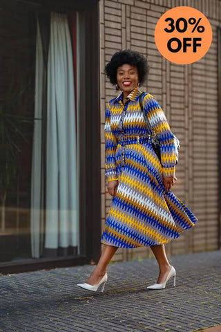 Julia Blue And Yellow Dress Apparel & Accessories