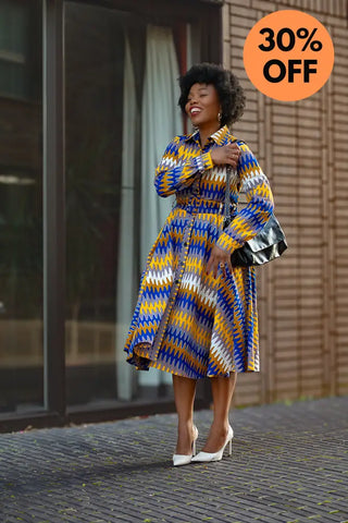 Julia Blue And Yellow Dress Apparel & Accessories