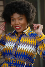 Julia Blue And Yellow Dress Apparel & Accessories