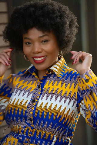 Julia Blue And Yellow Dress Apparel & Accessories