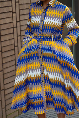 Julia Blue And Yellow Dress Apparel & Accessories