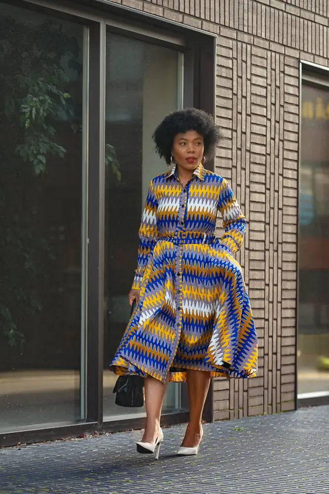 Julia Blue And Yellow Dress Apparel & Accessories