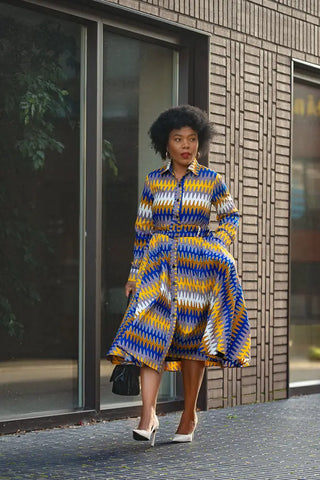 Julia Blue And Yellow Dress Apparel & Accessories