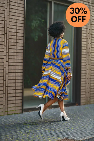 Julia Blue And Yellow Dress Apparel & Accessories