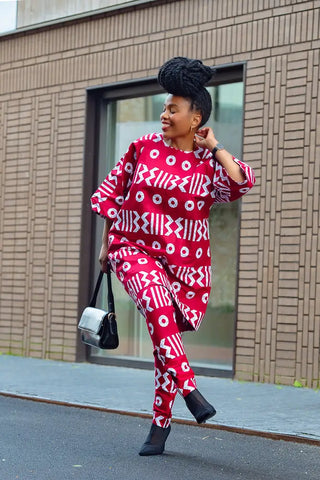 Kemi Two Piece Burgundy Set