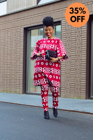 Kemi Two Piece Burgundy Set