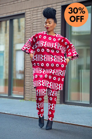 Kemi Two Piece Burgundy Set