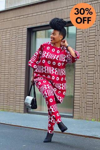 Kemi Two Piece Burgundy Set