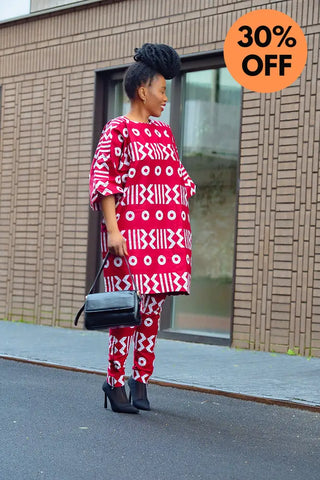 Kemi Two Piece Burgundy Set