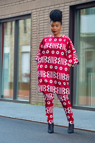 Kemi Two Piece Burgundy Set