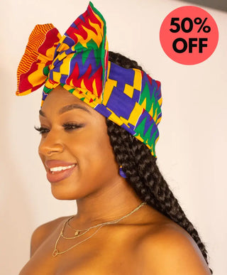 Kente African Print Wired Headwrap