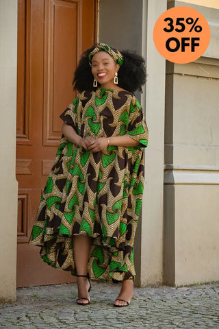 Kenya Green And Black Hi Low Dress Women’s Dress