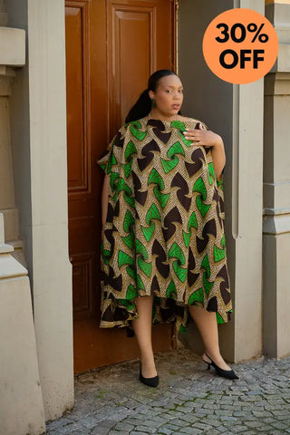 Kenya Green And Black Hi Low Dress Women’s Dress