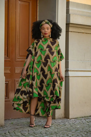 Kenya Green And Black Hi Low Dress Women’s Dress