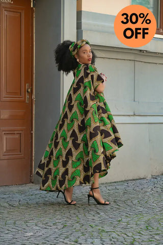 Kenya Green And Black Hi Low Dress Women’s Dress