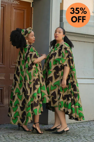 Kenya Green And Black Hi Low Dress Women’s Dress