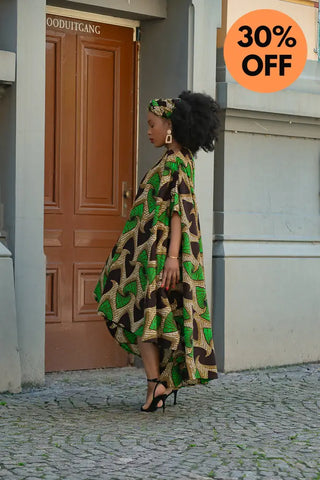 Kenya Green And Black Hi Low Dress Women’s Dress