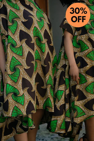 Kenya Green And Black Hi Low Dress Women’s Dress