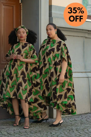 Kenya Green And Black Hi Low Dress Women’s Dress