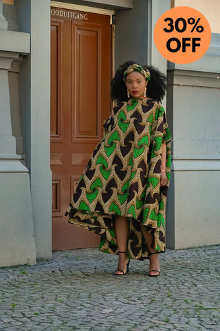 Kenya Green And Black Hi Low Dress Women’s Dress