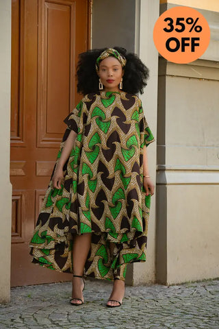 Kenya Green And Black Hi Low Dress Women’s Dress