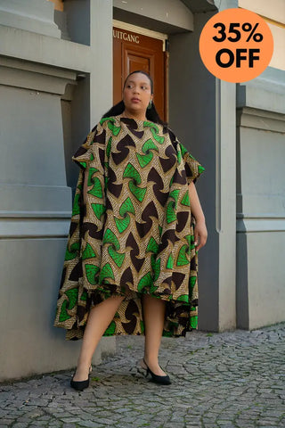 Kenya Green And Black Hi Low Dress Women’s Dress