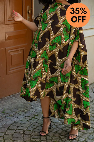 Kenya Green And Black Hi Low Dress Women’s Dress