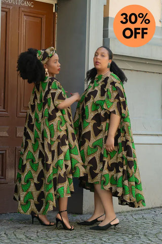 Kenya Green And Black Hi Low Dress Women’s Dress