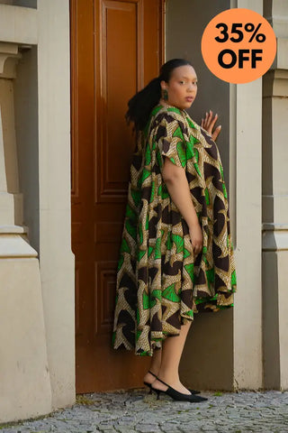 Kenya Green And Black Hi Low Dress Women’s Dress