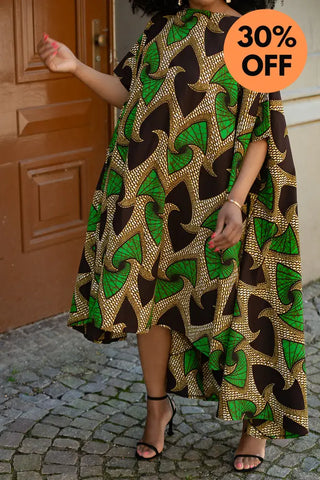 Kenya Green And Black Hi Low Dress Women’s Dress