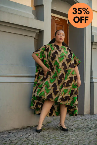 Kenya Green And Black Hi Low Dress Women’s Dress