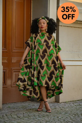 Kenya Green And Black Hi Low Dress Women’s Dress