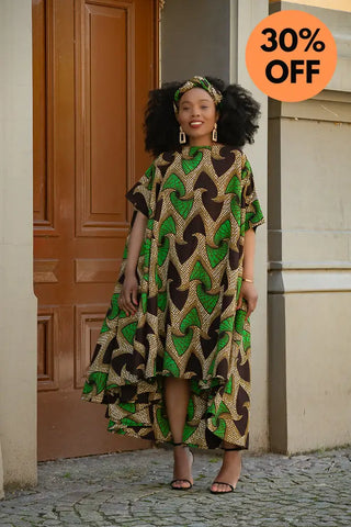 Kenya Green And Black Hi Low Dress Women’s Dress