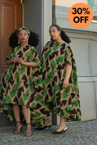 Kenya Green And Black Hi Low Dress Women’s Dress