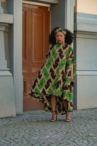 Kenya Green And Black Hi Low Dress Women’s Dress