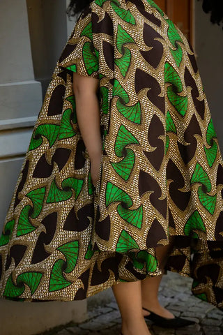 Kenya Green And Black Hi Low Dress Women’s Dress