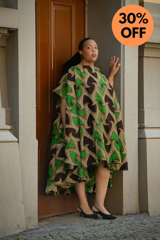 Kenya Green And Black Hi Low Dress Women’s Dress