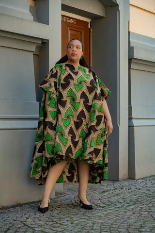 Kenya Green And Black Hi Low Dress Women’s Dress