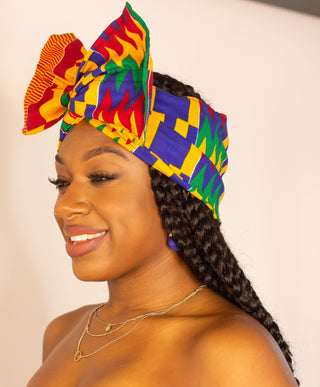 Kente African Print Wired Headwrap