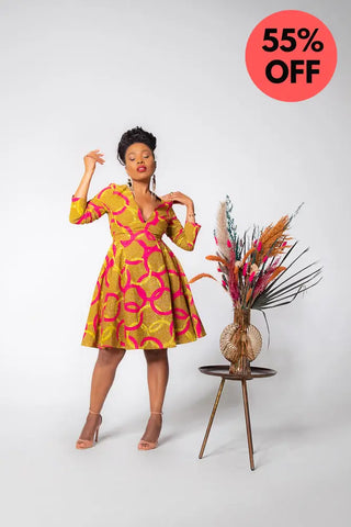 Kiara V-Neck Dress Clothing